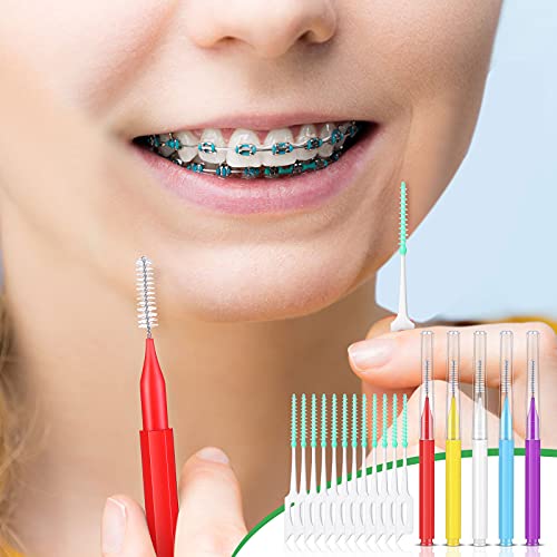 250 Pcs Interdental Brush Toothpick and Disposable Interdental Brush Soft Sil...