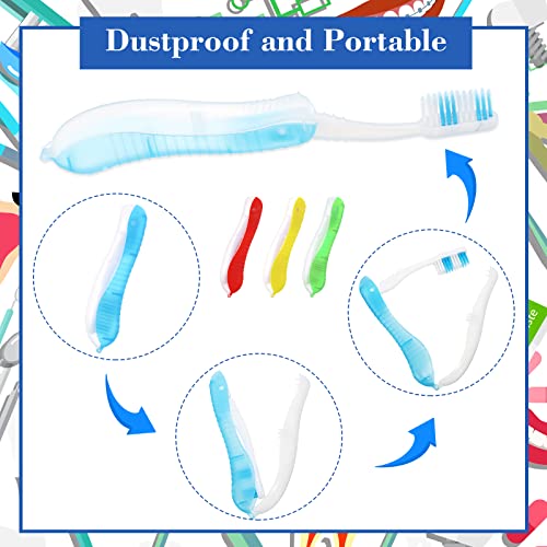 6 Pieces Travel Toothbrushes Folding Portable Toothbrush Foldable Toothbrush ...