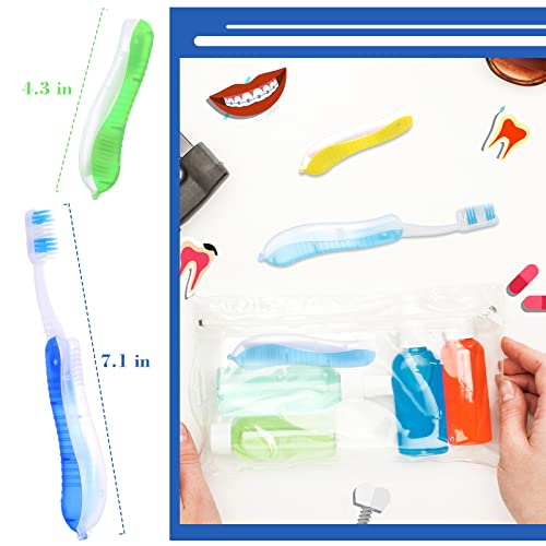 6 Pieces Travel Toothbrushes Folding Portable Toothbrush Foldable Toothbrush ...