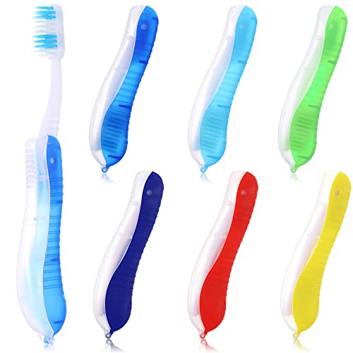 6 Pieces Travel Toothbrushes Folding Portable Toothbrush Foldable Toothbrush ...