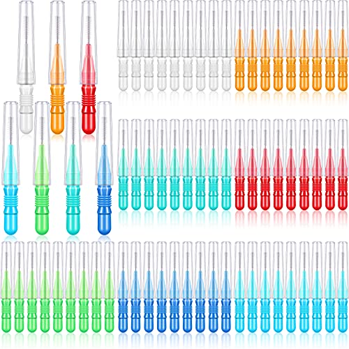70 Pieces Interdental Brush Teeth Floss Tooth Cleaning Tool Toothpick Cleaner...