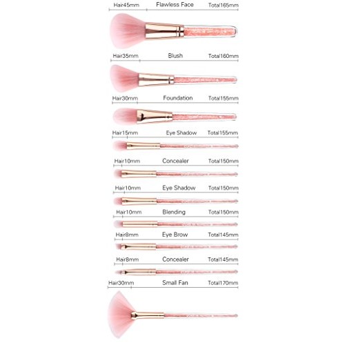 Highend Makeup Brushes Crystal Handle Makeup Brush Set 10pcs Best Make up too...