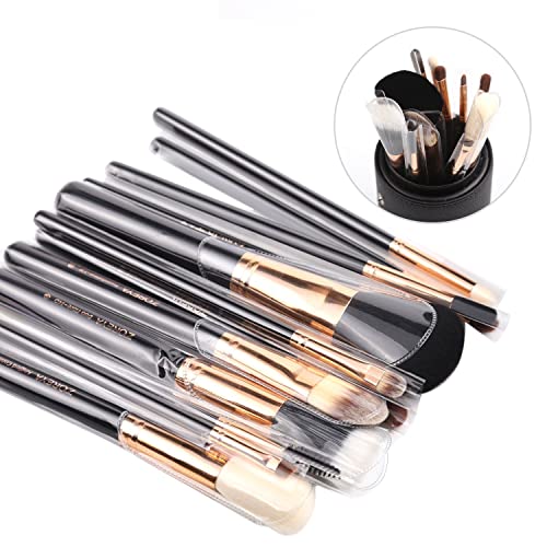 Zoreya Premium Travel makeup brush set 12 pieces essential Cosmetic tools Syn...