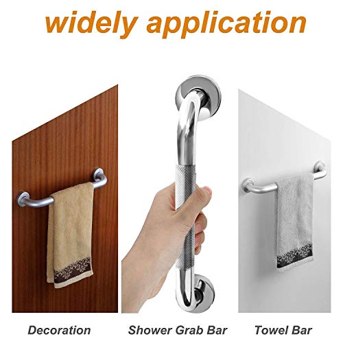 2 Pack 16 Inch Anti Slip Shower Grab Bar Handle, ZUEXT Chrome Stainless Steel...