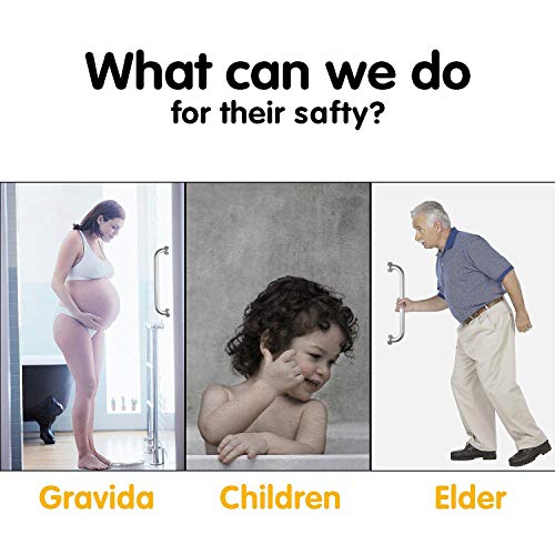 2 Pack 16 Inch Anti Slip Shower Grab Bar Handle, ZUEXT Chrome Stainless Steel...