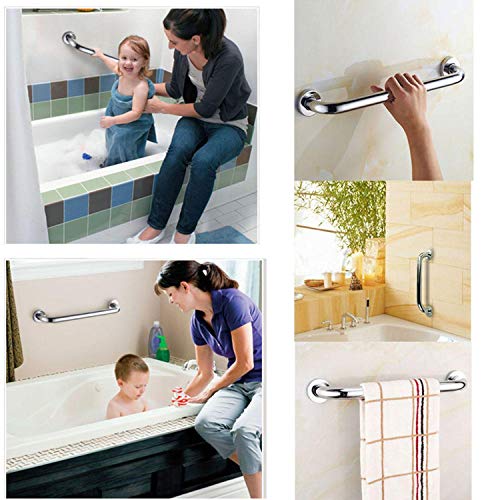 2 Pack 16 Inch Anti Slip Shower Grab Bar Handle, ZUEXT Chrome Stainless Steel...