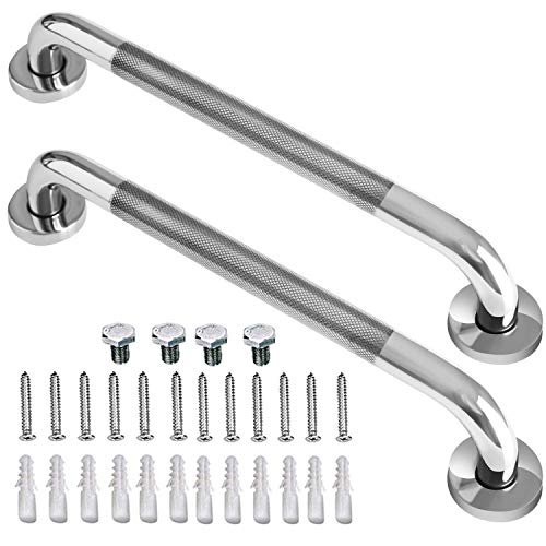 2 Pack 16 Inch Anti Slip Shower Grab Bar Handle, ZUEXT Chrome Stainless Steel...