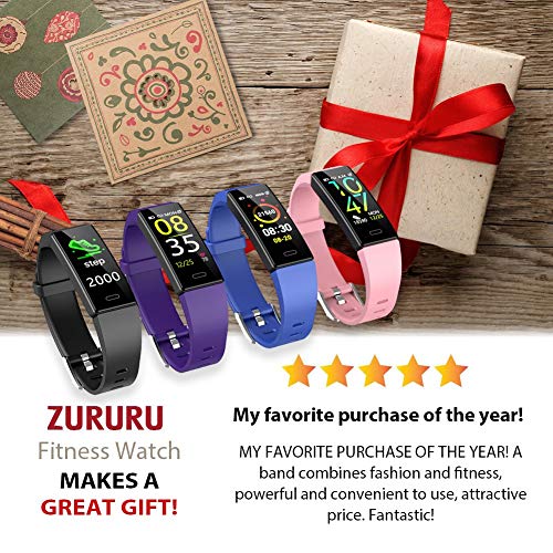 ZURURU Fitness Tracker with Blood Pressure Heart Rate Sleep Health Monitor, W...