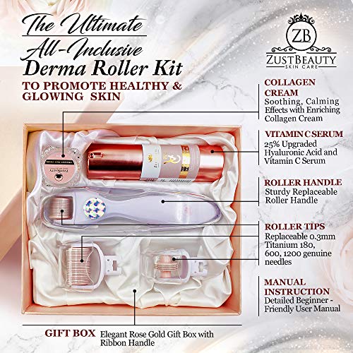 ZUSTBEAUTY | ALL IN 1| Derma Roller Kit With Vitamin C 25% Serum & Collagen C...