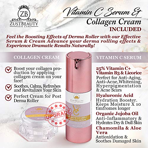 ZUSTBEAUTY | ALL IN 1| Derma Roller Kit With Vitamin C 25% Serum & Collagen C...