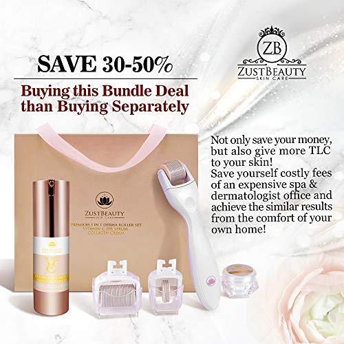 ZUSTBEAUTY | ALL IN 1| Derma Roller Kit With Vitamin C 25% Serum & Collagen C...