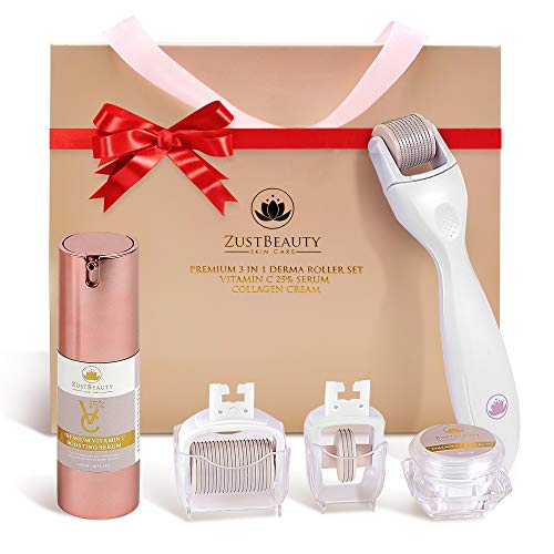 ZUSTBEAUTY | ALL IN 1| Derma Roller Kit With Vitamin C 25% Serum & Collagen C...