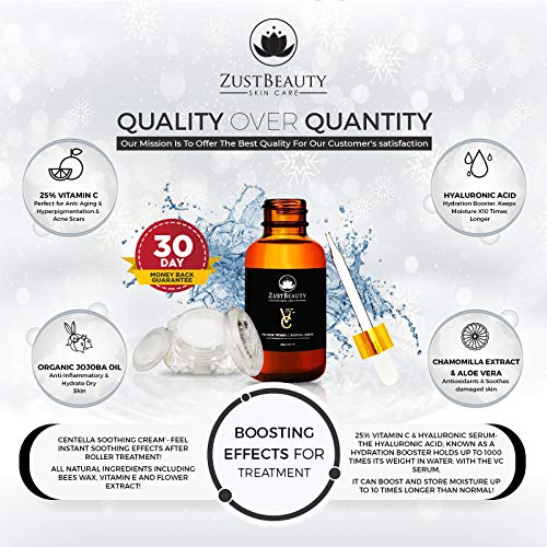 ZUSTBEAUTY | Derma Roller Kit With Organic Vitamin C Serum w/Soothing Cream F...