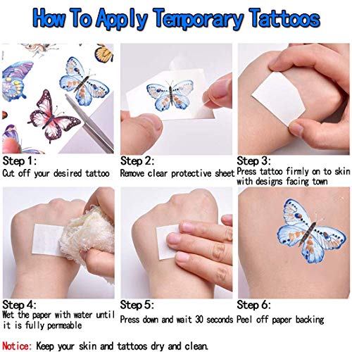 Temporary Tattoos for Kids | 120 Glitter + 20 Luminous Kids Tattoos | Birthda...