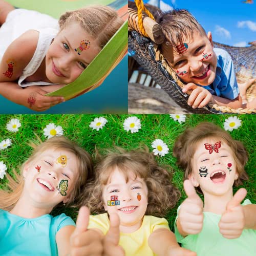 Temporary Tattoos for Kids | 120 Glitter + 20 Luminous Kids Tattoos | Birthda...