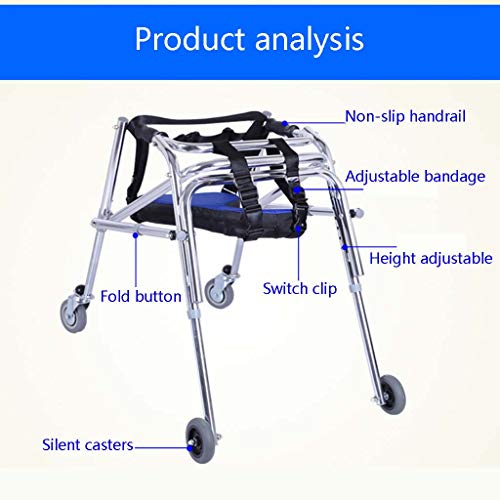 Roscloud@ Walker Pulley Rear-Mounted Walker One-Way Folding Anti-Backward Siz...
