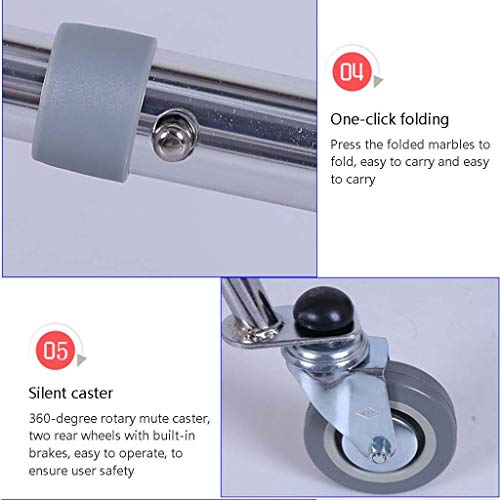 Roscloud@ Walker Pulley Rear-Mounted Walker One-Way Folding Anti-Backward Siz...