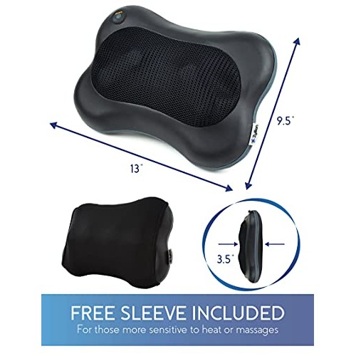 Zyllion Shiatsu Back and Neck Massager - Kneading Massage Pillow with Heat fo...