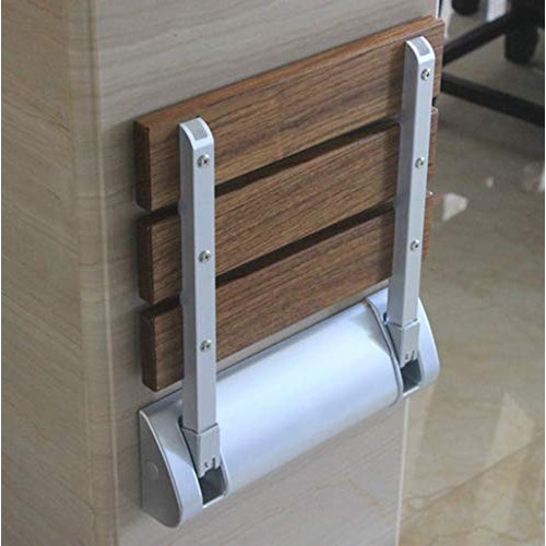 ZYLZL Shower Chair,Foldaway Shower Seating Chair Wood Wall Mount Shower Seat ...