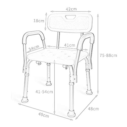 ZYLZL Shower Chair,Pregnant Woman Bath Stool Chair with Safety Handle Backres...