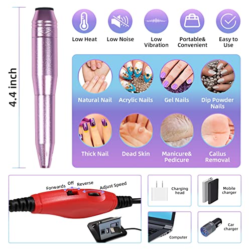 Nail Kit with Electric Nail Drill UV LED Nail Lamp, 54W UV Nail Dryer Light M...