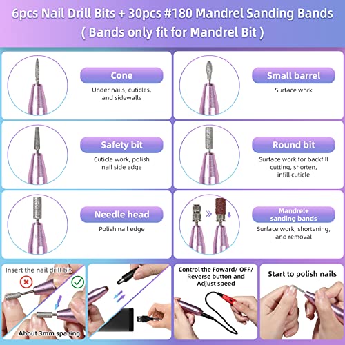 Nail Kit with Electric Nail Drill UV LED Nail Lamp, 54W UV Nail Dryer Light M...