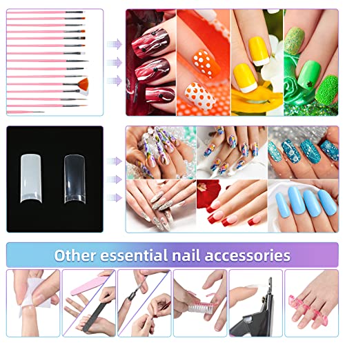 Nail Kit with Electric Nail Drill UV LED Nail Lamp, 54W UV Nail Dryer Light M...