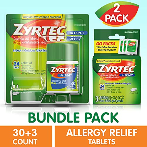 Zyrtec 24 Hour Allergy Relief Tablets, Antihistamine Allergy Medicine with 10...