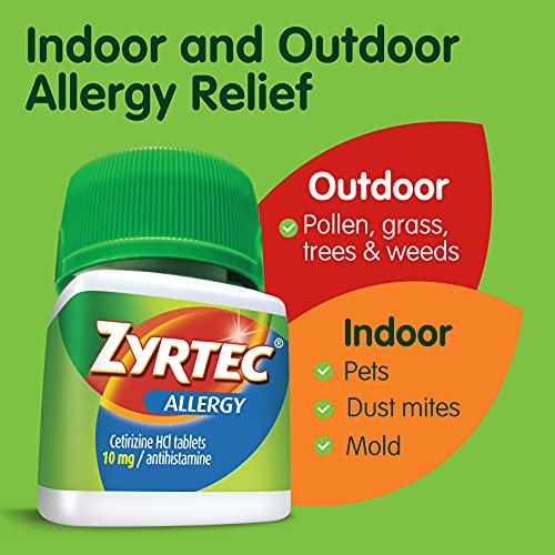 Zyrtec 24 Hour Allergy Relief Tablets, Antihistamine Allergy Medicine with 10...