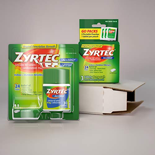Zyrtec 24 Hour Allergy Relief Tablets, Antihistamine Allergy Medicine with 10...