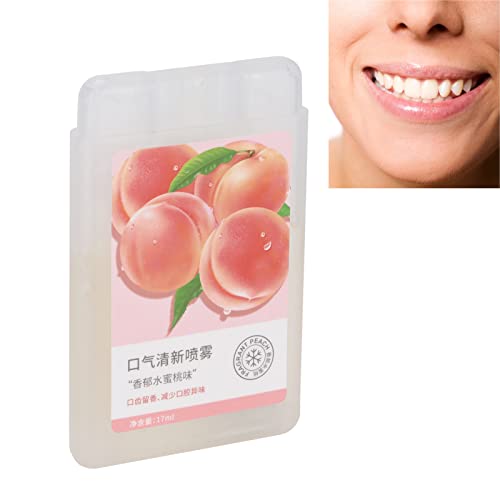 Peach Oral Spray, High Fogging Portable 24 Hour Oral Rinse Breath ener,Long L...