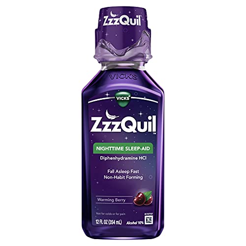 ZzzQuil, Nighttime Sleep Aid Liquid, 50 mg Diphenhydramine HCl, No.1 Sleep-Ai...