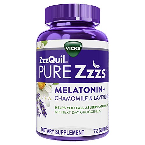 ZzzQuil Pure Zzzs, Melatonin Sleep Aid Gummies with Lavender, Valerian Root a...