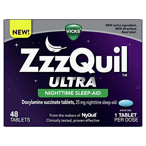 ZzzQuil Vicks Ultra Nighttime, Sleep Aid Tablets, Doxylamine Succinate, Adult...
