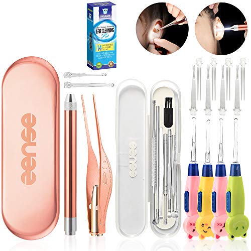 Öowl Ear Premium 14 Piece Ear Wax Removal Tool with LED Light - Ear Pick Clea...