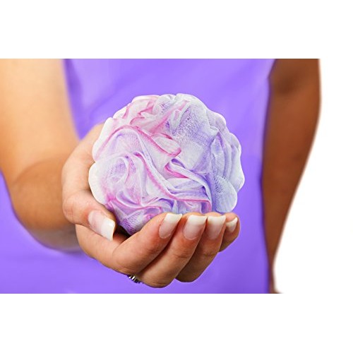 Loofah Bath Sponge 50g Set of 6 Pastel Colors by À La Paix - Soft Exfoliating...