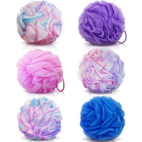 Loofah Bath Sponge 50g Set of 6 Pastel Colors by À La Paix - Soft Exfoliating...