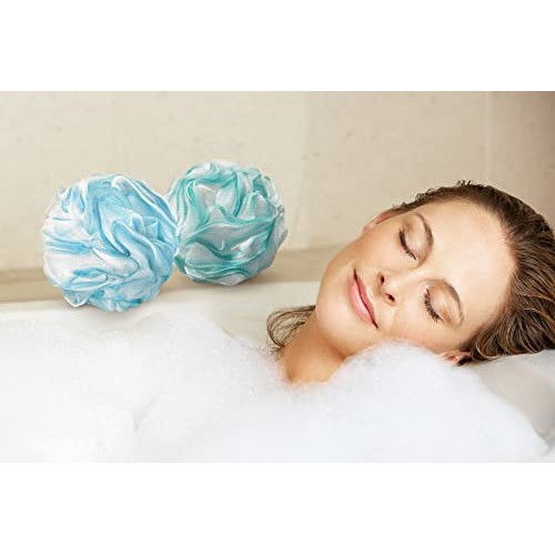 Loofah-Bath Sponge-White w/Color Set-XL-75g by À La Paix-Extra Large 4 Pack S...