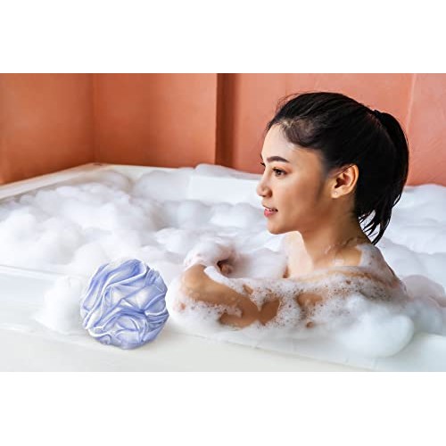 Loofah-Bath Sponge-White w/Color Set-XL-75g by À La Paix-Extra Large 4 Pack S...