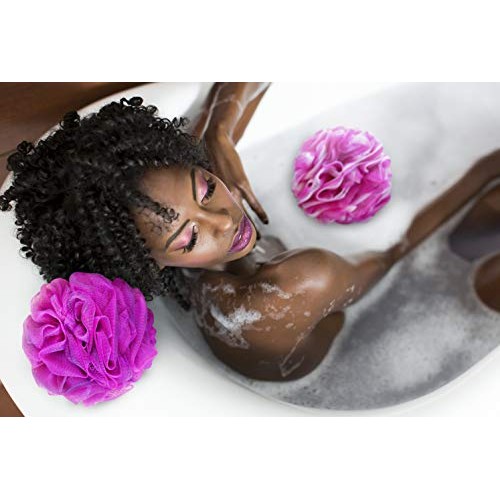 Loofah Bath Sponge XL 75g Set of 4 Bright Colors by À La Paix - Soft Exfoliat...