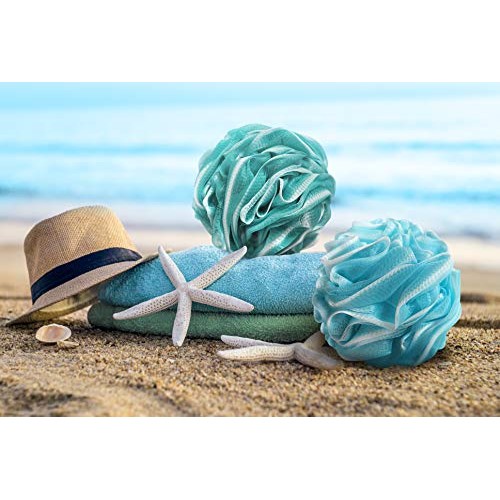 Loofah Bath Sponge XL 75g Set of 4 Ocean Colors by À La Paix - Soft Exfoliati...