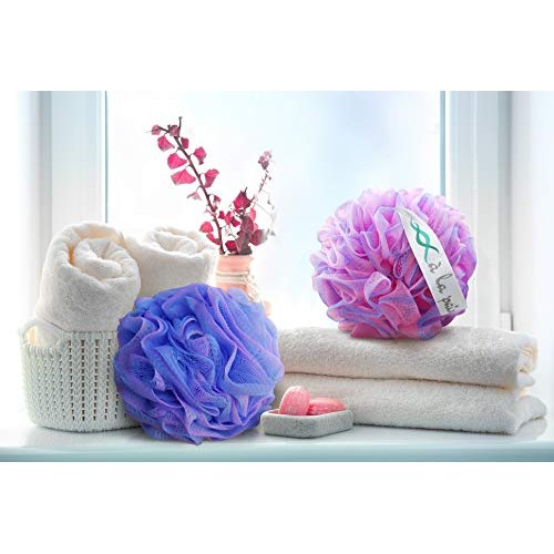 Loofah Bath Sponge XL 75g Set of 4 Pastel Colors by À La Paix - Soft Exfoliat...