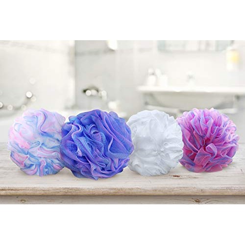 Loofah Bath Sponge XL 75g Set of 4 Pastel Colors by À La Paix - Soft Exfoliat...