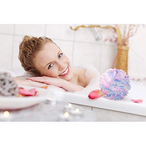 Loofah Bath Sponge XL 75g Set of 4 Pastel Colors by À La Paix - Soft Exfoliat...