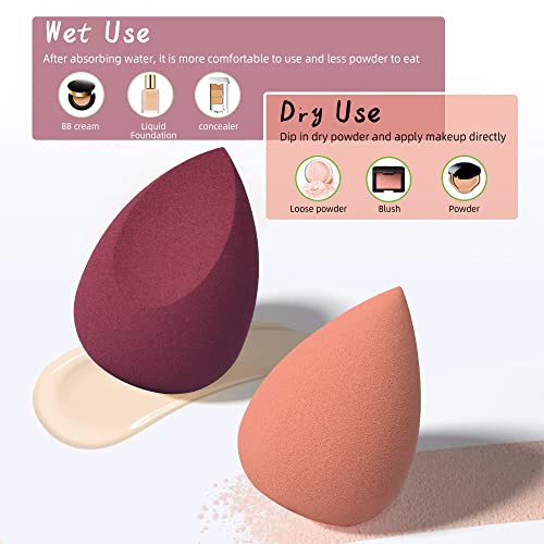 Beauty Blender Makeup Sponge Set Flawless for Liquid with Storage Box Pink