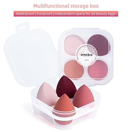 Beauty Blender Makeup Sponge Set Flawless for Liquid with Storage Box Pink