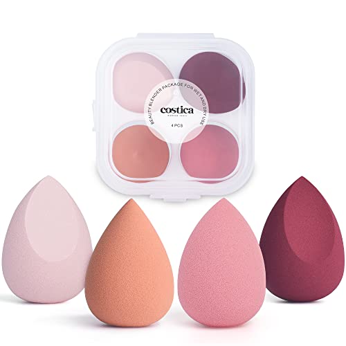 Beauty Blender Makeup Sponge Set Flawless for Liquid with Storage Box Pink