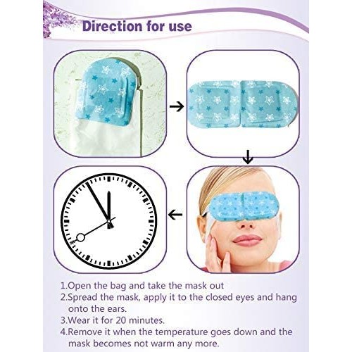 10Pieces Health Care Steam Warm Eye Mask，Self Heating Gentle Eye Masks for D...
