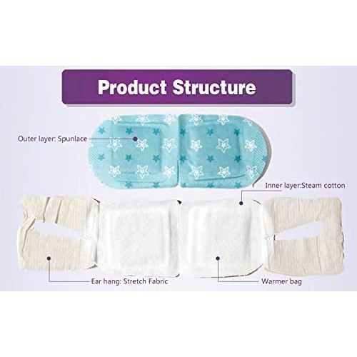 10Pieces Health Care Steam Warm Eye Mask，Self Heating Gentle Eye Masks for D...