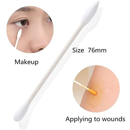 100 individually packaged cotton swabs clean sanitary Travel Portable double ...